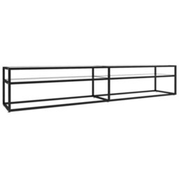 Berkfield Sturdy Tv Cabinet Transparent 220X40X40.5 Cm Tempered Glass - thumbnail 1