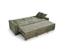 3 Seater Sofa Bed In Green Chenille Fabric Sofabed - thumbnail 6