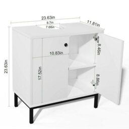High Gloss Bathroom Sink Cabinet Under Basin Unit Cupboard 2 Door Storage - thumbnail 2