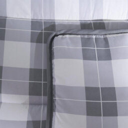 Ohs Gingham Check Coverless Duvet 10.5 Tog Bedding Pillowcases, Grey - Double - thumbnail 4