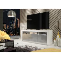 Creative Furniture Shine Tv Unit 160Cm - White & Grey Gloss Doors - thumbnail 6