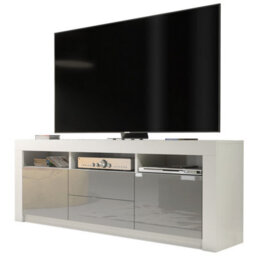 Creative Furniture Shine Tv Unit 160Cm - White & Grey Gloss Doors - thumbnail 7