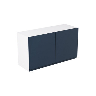 Kitchen Kit Indigo Blue Matt J-Pull Door Double Extractor Wall Mounted Unit Cabinet Handleless Soft Close Flatpack - 800X455mm - image 1