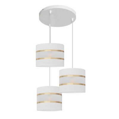 Luminosa Lighting Luminosa Helen Cluster Pendant Ceiling Light White, Gold 35Cm