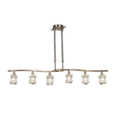 Luminosa Lighting Luminosa Rosa Del Desierto Telescopic Linear Pendant Line 6 Light G9, Antique Brass - image 1