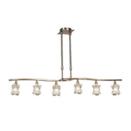 Luminosa Lighting Luminosa Rosa Del Desierto Telescopic Linear Pendant Line 6 Light G9, Antique Brass - thumbnail 1