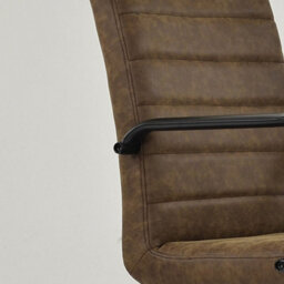 Lakeland Furniture Heath Aged Brown Faux Leather Black Base Swivel Height Adjustable Office Chair - thumbnail 7