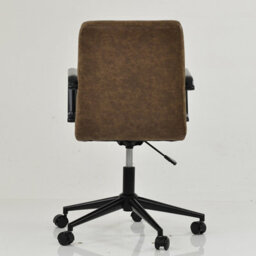 Lakeland Furniture Heath Aged Brown Faux Leather Black Base Swivel Height Adjustable Office Chair - thumbnail 6