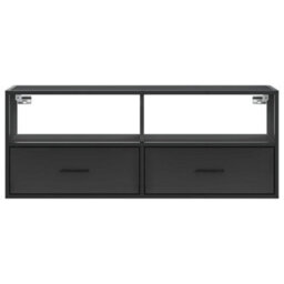 Berkfield Tv Cabinet Black 100X31X39.5 Cm Engineered Wood And Metal - thumbnail 4