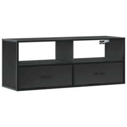 Berkfield Tv Cabinet Black 100X31X39.5 Cm Engineered Wood And Metal - thumbnail 2