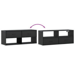 Berkfield Tv Cabinet Black 100X31X39.5 Cm Engineered Wood And Metal - thumbnail 7
