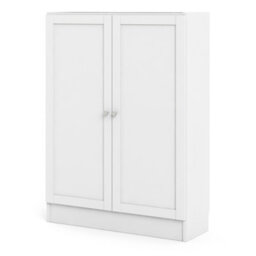 Furniture To Go Basic Low Wide Storage Cabinet In White (2 Shelves) With 2 White Doors - thumbnail 6