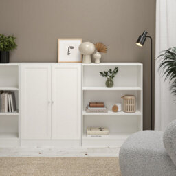 Furniture To Go Basic Low Wide Storage Cabinet In White (2 Shelves) With 2 White Doors - thumbnail 8