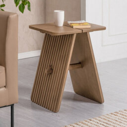 MH London Lohan Side Table Solid Wood Bedside Table For Living Room And Bedroom - thumbnail 1