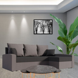 Chievo Modern Corner Sofa Bed Convertible Sleeper With Storage And Universal Orientation In Light Grey Dark Grey - thumbnail 2
