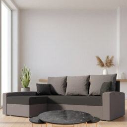 Chievo Modern Corner Sofa Bed Convertible Sleeper With Storage And Universal Orientation In Light Grey Dark Grey - thumbnail 1