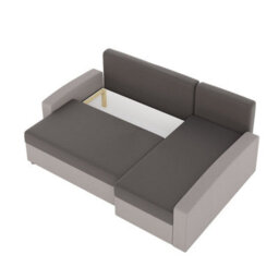 Chievo Modern Corner Sofa Bed Convertible Sleeper With Storage And Universal Orientation In Light Grey Dark Grey - thumbnail 4