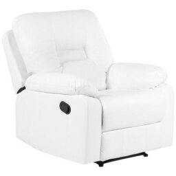 Beliani Recliner Chair Bergen With Footrest Faux Leather White - thumbnail 1