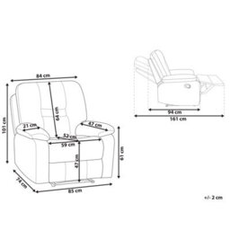 Beliani Recliner Chair Bergen With Footrest Faux Leather White - thumbnail 3