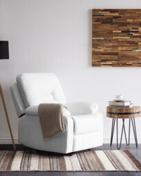Beliani Recliner Chair Bergen With Footrest Faux Leather White - thumbnail 2