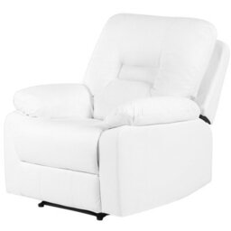Beliani Recliner Chair Bergen With Footrest Faux Leather White - thumbnail 5