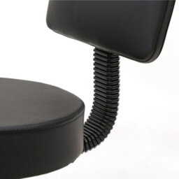 Pu 360 Adjustable Round Salon Stool With Backrest Black Comfort Rolling Chair - thumbnail 4