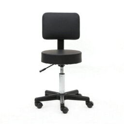 Pu 360 Adjustable Round Salon Stool With Backrest Black Comfort Rolling Chair - thumbnail 3