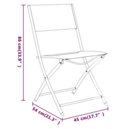 Berkfield Folding Outdoor Chairs 4 Pcs Black Steel And Textilene - thumbnail 8
