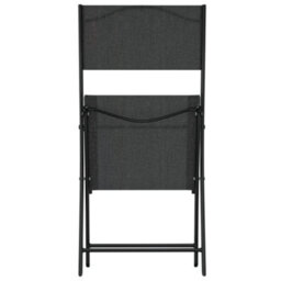 Berkfield Folding Outdoor Chairs 4 Pcs Black Steel And Textilene - thumbnail 6