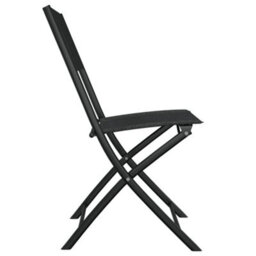 Berkfield Folding Outdoor Chairs 4 Pcs Black Steel And Textilene - thumbnail 4