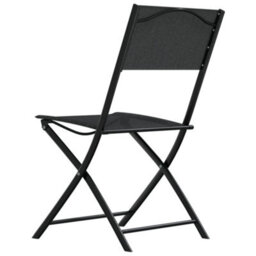 Berkfield Folding Outdoor Chairs 4 Pcs Black Steel And Textilene - thumbnail 5