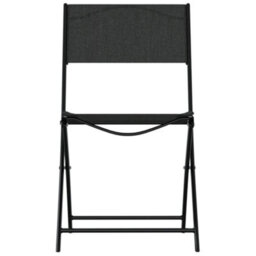 Berkfield Folding Outdoor Chairs 4 Pcs Black Steel And Textilene - thumbnail 3