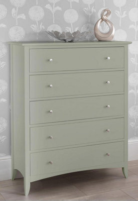 Statement Furniture Edward Hopper Pale Olive 5 Drawer Chest Of Drawers - image 1
