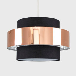 Valuelights Matildo Modern Black And Copper Cylinder Ceiling Light Shade (D)34Cm - thumbnail 4