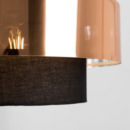 Valuelights Matildo Modern Black And Copper Cylinder Ceiling Light Shade (D)34Cm - thumbnail 3