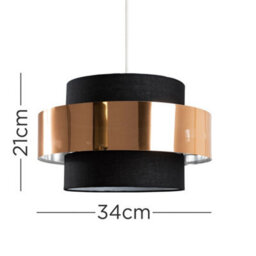 Valuelights Matildo Modern Black And Copper Cylinder Ceiling Light Shade (D)34Cm - thumbnail 7