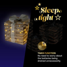 Christmas Village Christmas Led Light Up Gift Box Set - Perfect Indoor/outdoor Xmas Parcel Decoration Box Lights - Set Of 3 - thumbnail 5