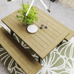 FWSTYLE Modern Industrial Driftwood Pine 1.6M Dining Table - thumbnail 2
