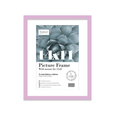 "14X11"" Lilac Frame With Mount For 12X8"" Pictures 20mm Slim Edge Portrait And Landscape Display With Wall Hooks And Kickstand" - image 1