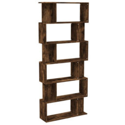 Berkfield Book Cabinet/room Divider Smoked Oak 80X24X192 Cm Engineered Wood - thumbnail 2