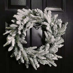 Samuel Alexander 45Cm Snow Flocked Wreath 84 Mixed Peorpvc Tips - thumbnail 1