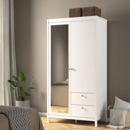 Furniture To Go Madrid Wardrobe With 1 Door + 1 Mirror Door + 2 Drawers White - thumbnail 8