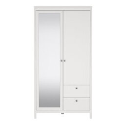 Furniture To Go Madrid Wardrobe With 1 Door + 1 Mirror Door + 2 Drawers White - thumbnail 4