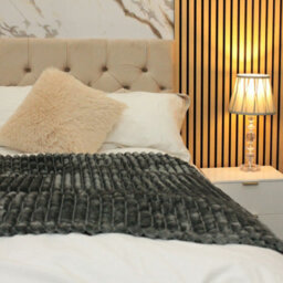 "Urban Textures Luxury 20"" High Velvet Fabric Upholstered Chesterfield Bed Headboard - Beige"