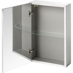 GoodHome Imandra Compact Matt Silver Mirror Effect Single Bathroom Cabinet Mirrored (H)600mm (W)400mm - thumbnail 3