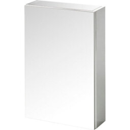 GoodHome Imandra Compact Matt Silver Mirror Effect Single Bathroom Cabinet Mirrored (H)600mm (W)400mm