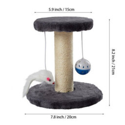 A Small 2 Tiers Grey 185Cm Cat Tree Activity Centre W/scratching Post Large Condo Hammock Bowl Ladder - thumbnail 2