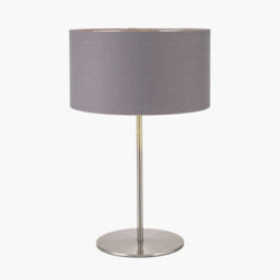 Pacific Lifestyle Brushed Silver & Steel Grey Table Lamp - thumbnail 4