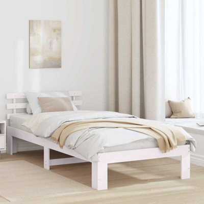 Berkfield Pine Wood Bed Frame White Wood 80 X 200 Cm White Bed Frame - image 1