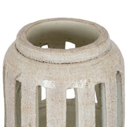 Hill Interiors Tarn Collection Medium Candle Holder - Ceramic - L20 X W20 X H19 Cm - White - thumbnail 2